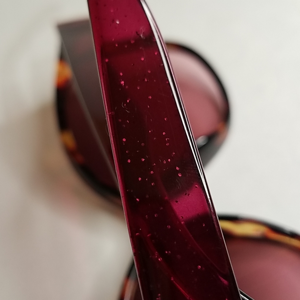Raspberry glitter tortoise shell frames SG1 - Picture 5 of 6